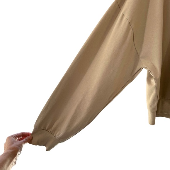 Disney Women's Mickey Mouse Icon Long Sleeve Lounge Top tee M beige cotton NWT - Picture 3 of 9